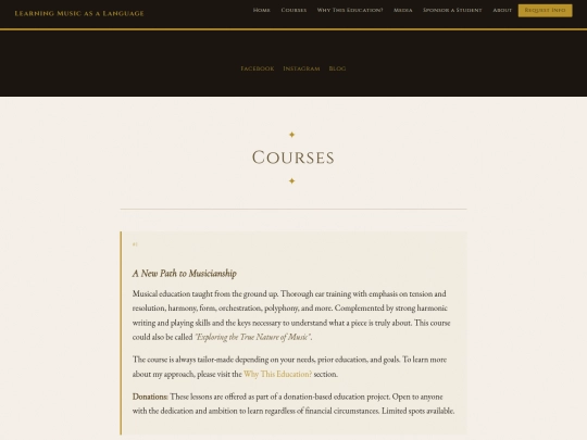 courses screenshot