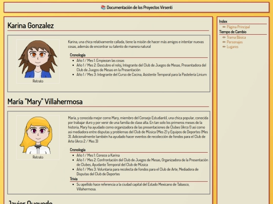 Tiempo de Cambio/Personajes screenshot