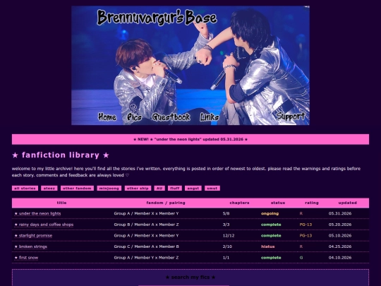 myfics screenshot