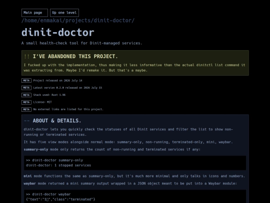projects/dinit-doctor screenshot