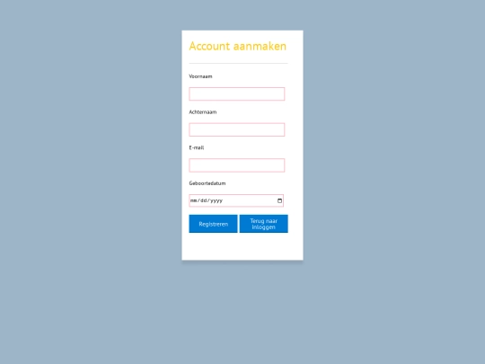 registratie screenshot