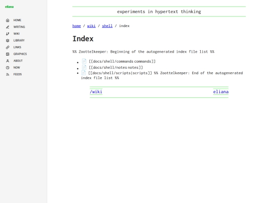 wiki/shell/index screenshot