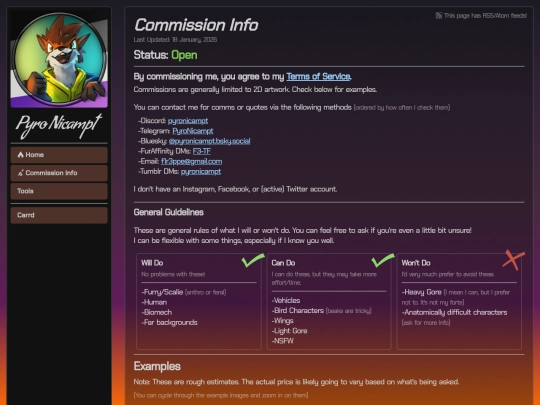 commissions screenshot
