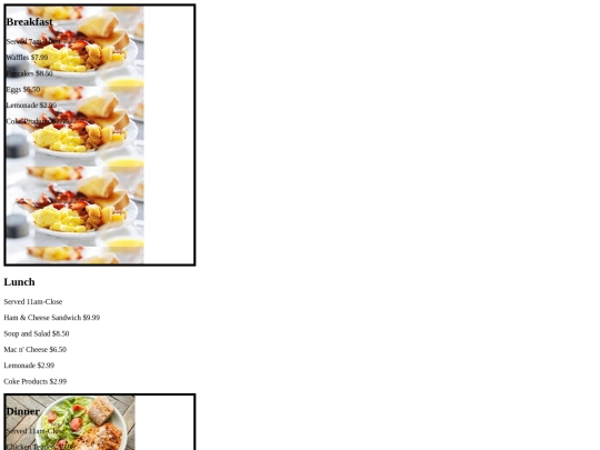 menu screenshot