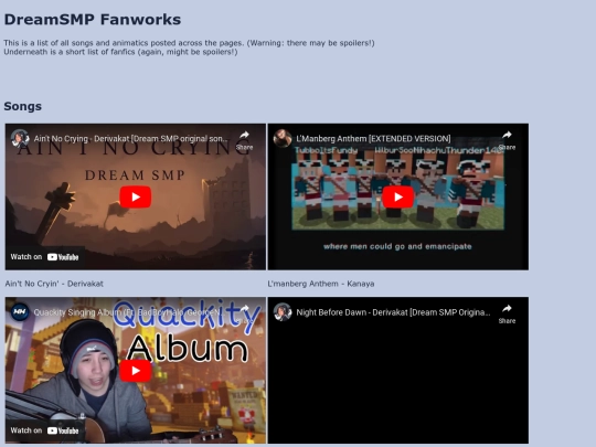 dsmp/dsmpIntro/fanworks screenshot