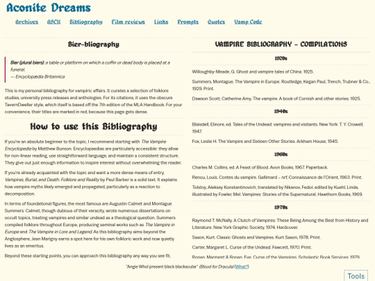 vampireportal/bibliography screenshot