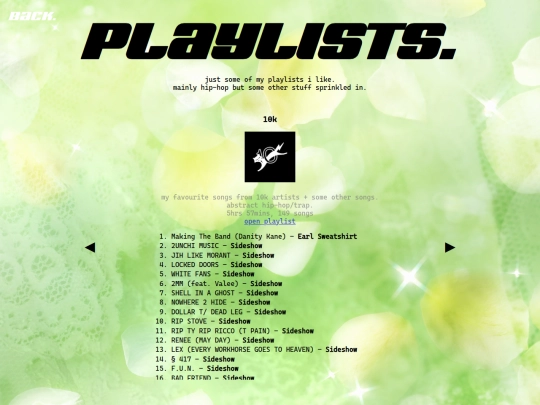 playlists screenshot