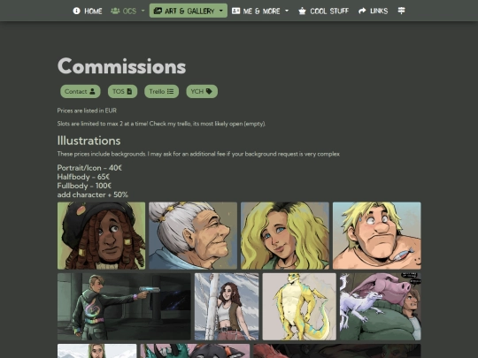 Commissions screenshot