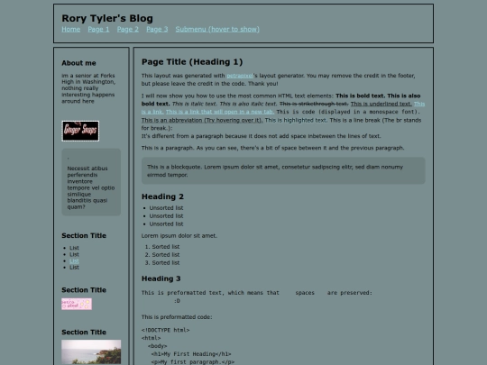 myspace/blog screenshot