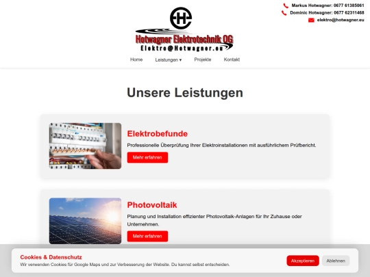 leistungen screenshot
