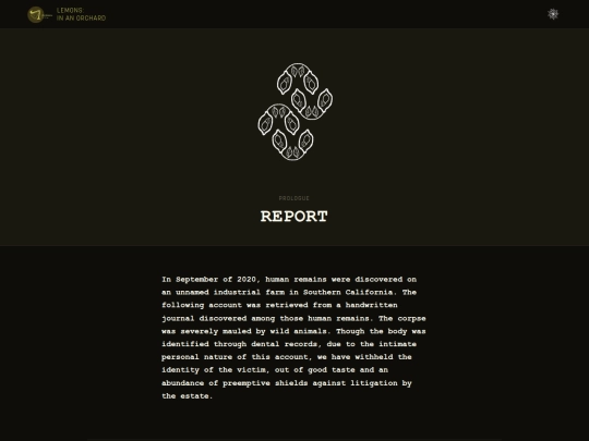 books/lemons-in-an-orchard/report screenshot