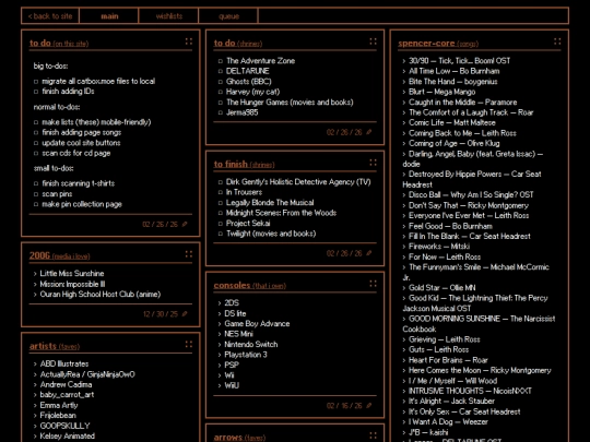 lists screenshot