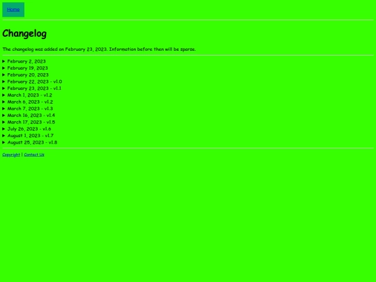 changelog screenshot