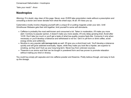 nootropics screenshot