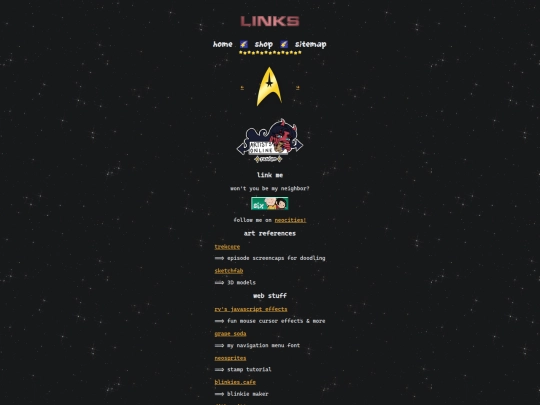 links screenshot