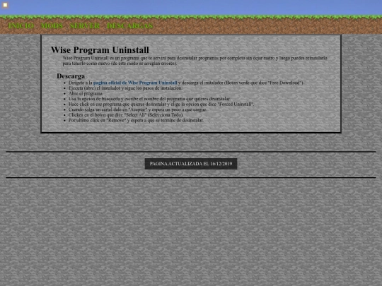es/minecraft/WiseProgramUninstall screenshot