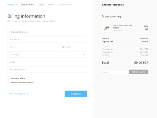 checkout screenshot