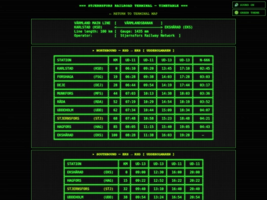 timetable screenshot