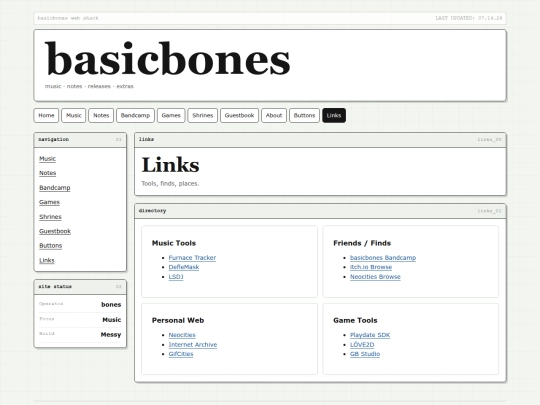 links screenshot