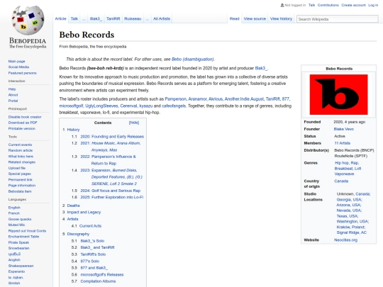 wiki/BeboRecords screenshot