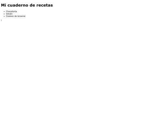 recetario/indice screenshot