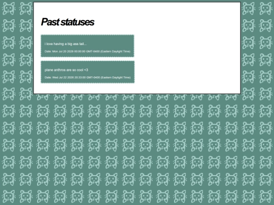 about/statuses screenshot