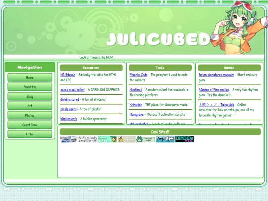Links screenshot