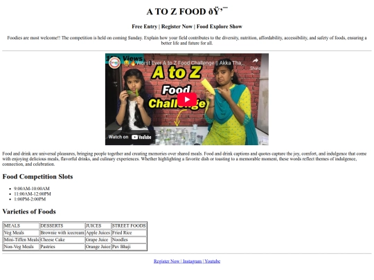 A to Z Food screenshot