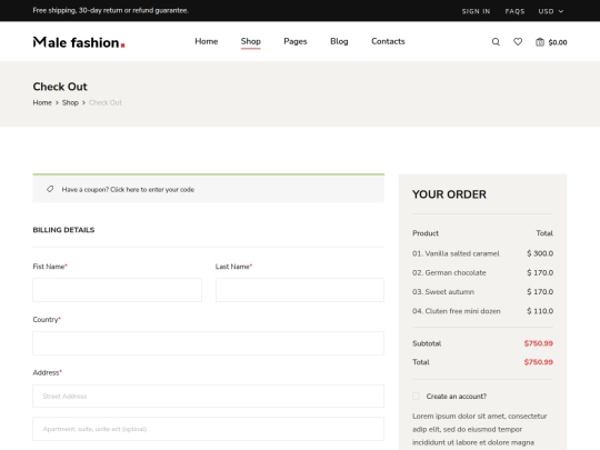 checkout screenshot
