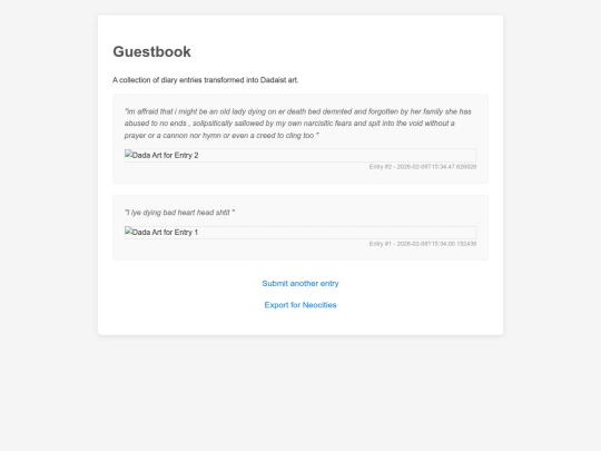 guestbook screenshot