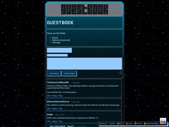 guestbook screenshot