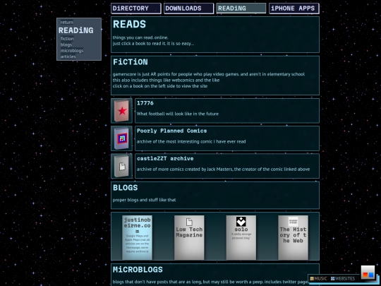interests/websites/reading screenshot