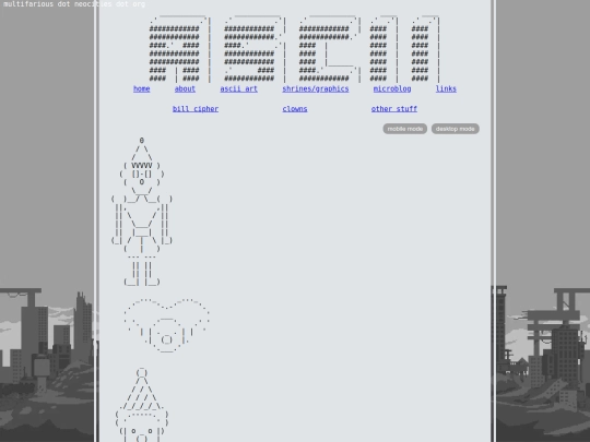 ascii/clowns screenshot