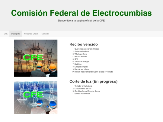 Comision federal de electrocumbias/Discografia screenshot