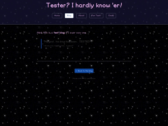 blog/Tester, hardly know her screenshot