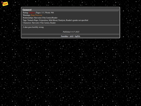 fanfiction/vitacarnis screenshot