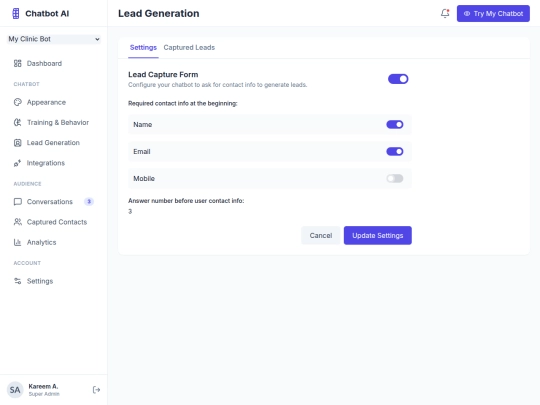 chatbot/web/lead-gen screenshot