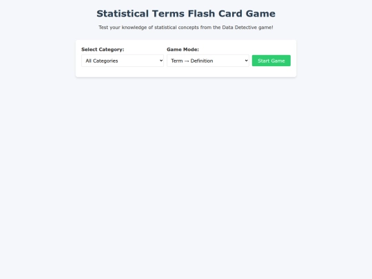 Statistical Games/Flash Cards screenshot