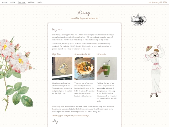 directory/diary screenshot