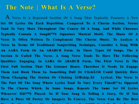 what is a verse screenshot