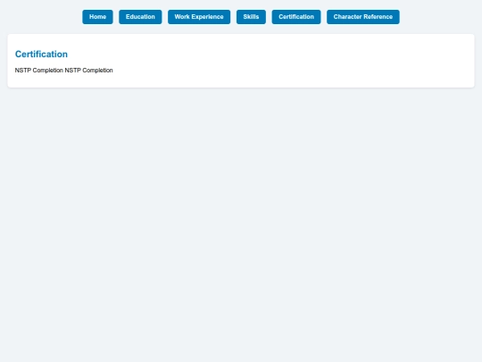 certification screenshot