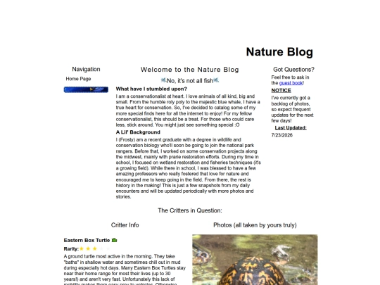NatureBlog screenshot