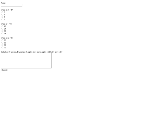 math-test-form screenshot