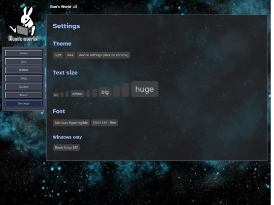 settings screenshot