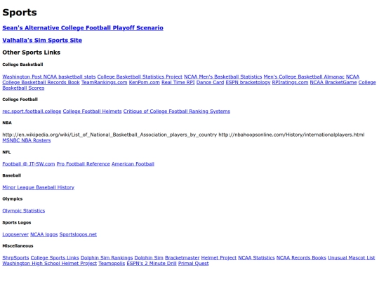 sports/misclinks screenshot