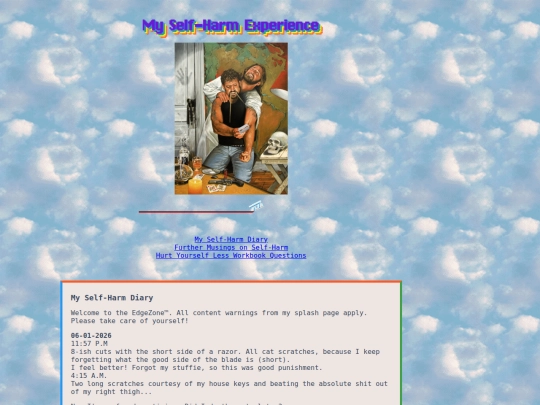 myselfharmexperience screenshot