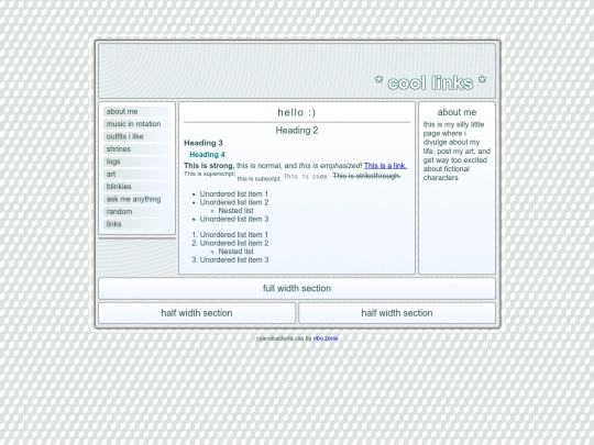 links screenshot
