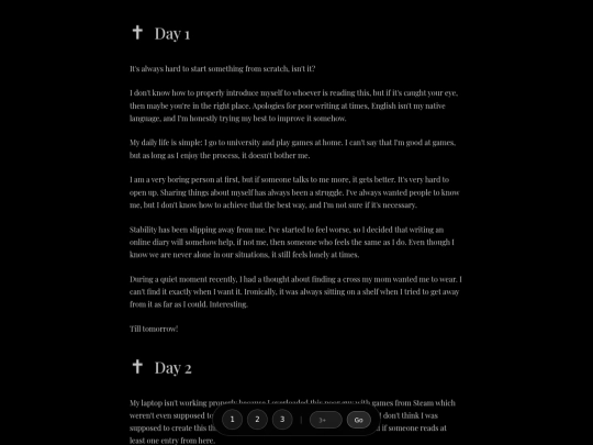 Diary screenshot