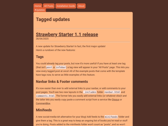 tags/updates screenshot