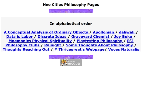 neocitiesphilosophypages screenshot